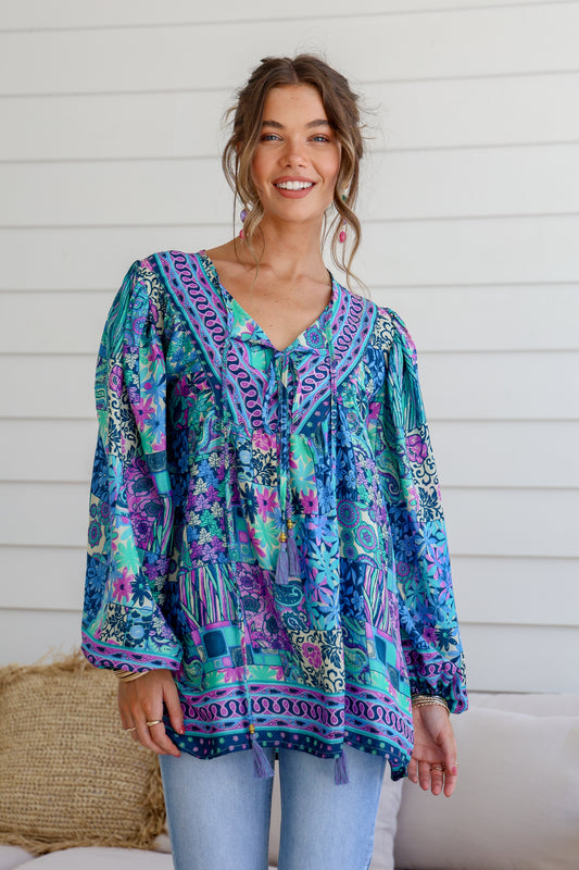 Eleanor Blouse (Blue/Purple)