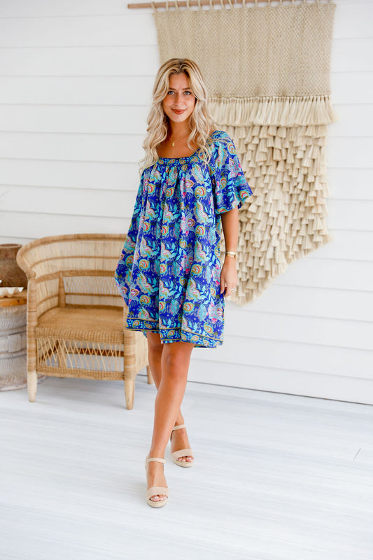 Greta Dress - Blue